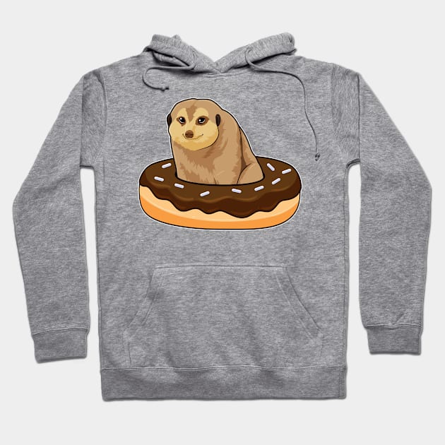 Meerkat with Donut Hoodie by Markus Schnabel